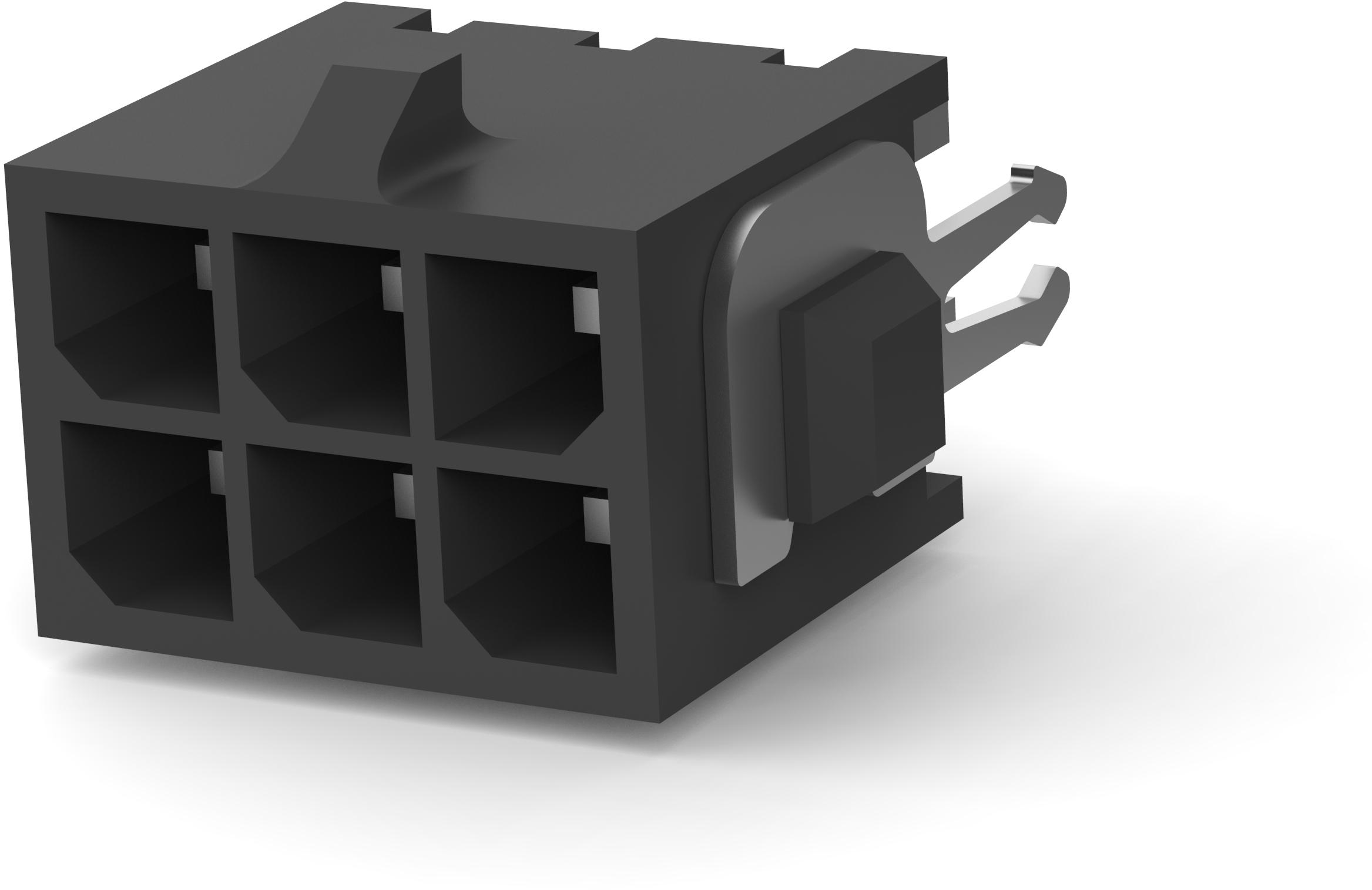 TE Connectivity-794680-6 Cabezales del conector y receptáculos PCB Conn Wire to Board HDR 6Power POS 3mm Solder ST Thru-Hole Box/Tray