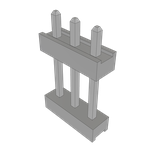 Conn Board Stacker HDR 3 POS 2mm Solder ST Thru-Hole Bulk