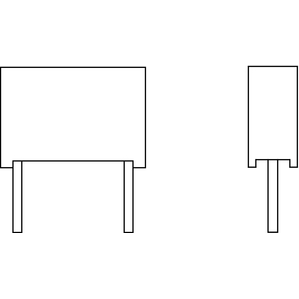 Vishay-MKP1840410134M Película del capacitor Cap Film 0.1uF 1600V PP 5%( 26 X 12 X 22mm) Radial Plastic Rectangular Can 22.5mm 100°C Bulk