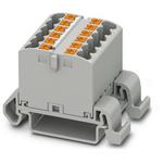 Conn Distribution Terminal Block 12 POS Spring Clamp DIN Rail/Panel Mount 24A