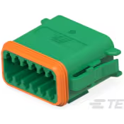 TE Connectivity-DT06-12SC-C015 Einzeladersteckverbinder, Gehäuse Conn Housing PL 12 POS Crimp ST Cable Mount Green Box Automotive