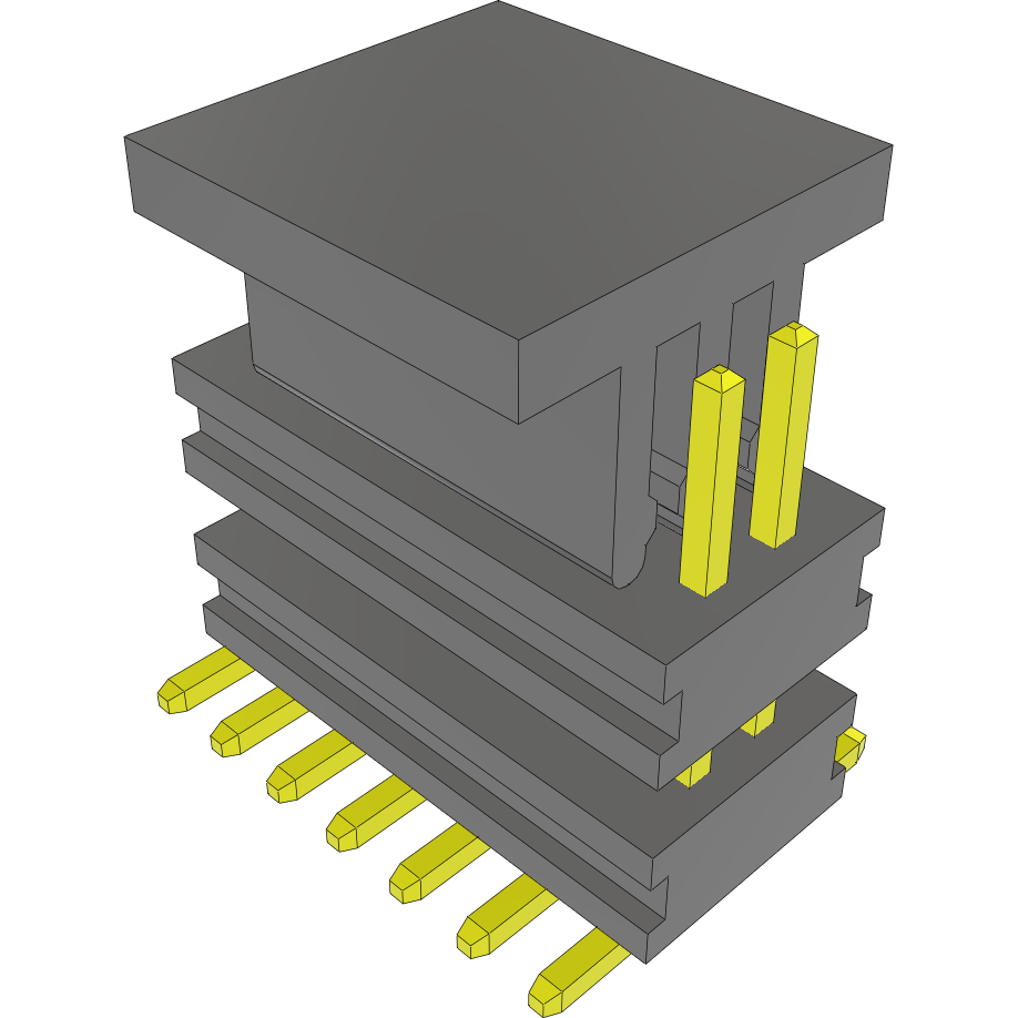Samtec-MW-07-03-G-D-164-089-P-TR Steckverbinderleisten und Leiterplattenbuchsen Conn Board Stacker HDR 14 POS 1mm Solder ST Top Entry SMD FLEX STACK T/R