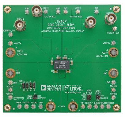 Analog Devices-DC2659A Energiemanagement, Entwicklungsplatinen und -kits LTM4671 DC to DC Converter and Switching Regulator Module 1V/1.2V/2.5V/3.3V Output Demonstration Circuit