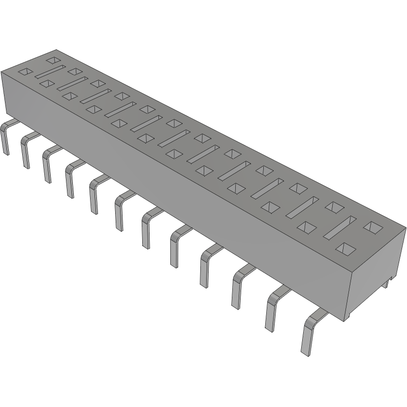 Samtec-HLE-112-02-F-DV-PE-BE Cabezales del conector y receptáculos PCB Conn Socket Strip SKT 24 POS 2.54mm Solder ST Thru-Hole Tube