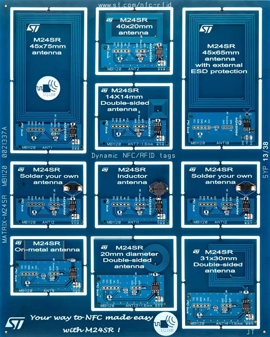 STMicroelectronics-MATRIX-M24SR Cartes et kits de développement RF/sans fil M24SR64-Y NFC/RFID Tag and Transponder Demonstration Board
