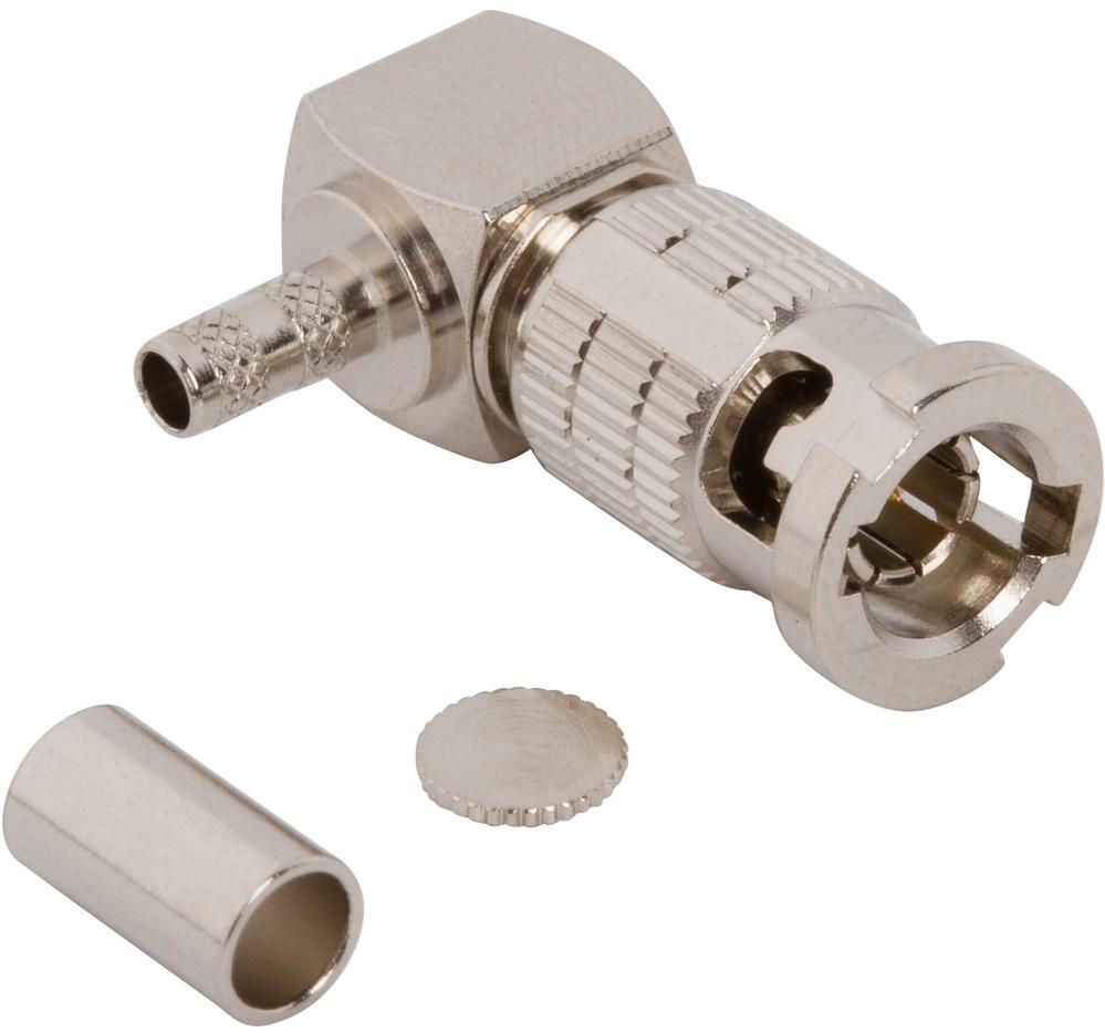 Amphenol RF-034-1061 Raccordement FR Conn HD-BNC 0Hz to 4GHz 75Ohm Crimp RA Cable Mount PL Gold Bag