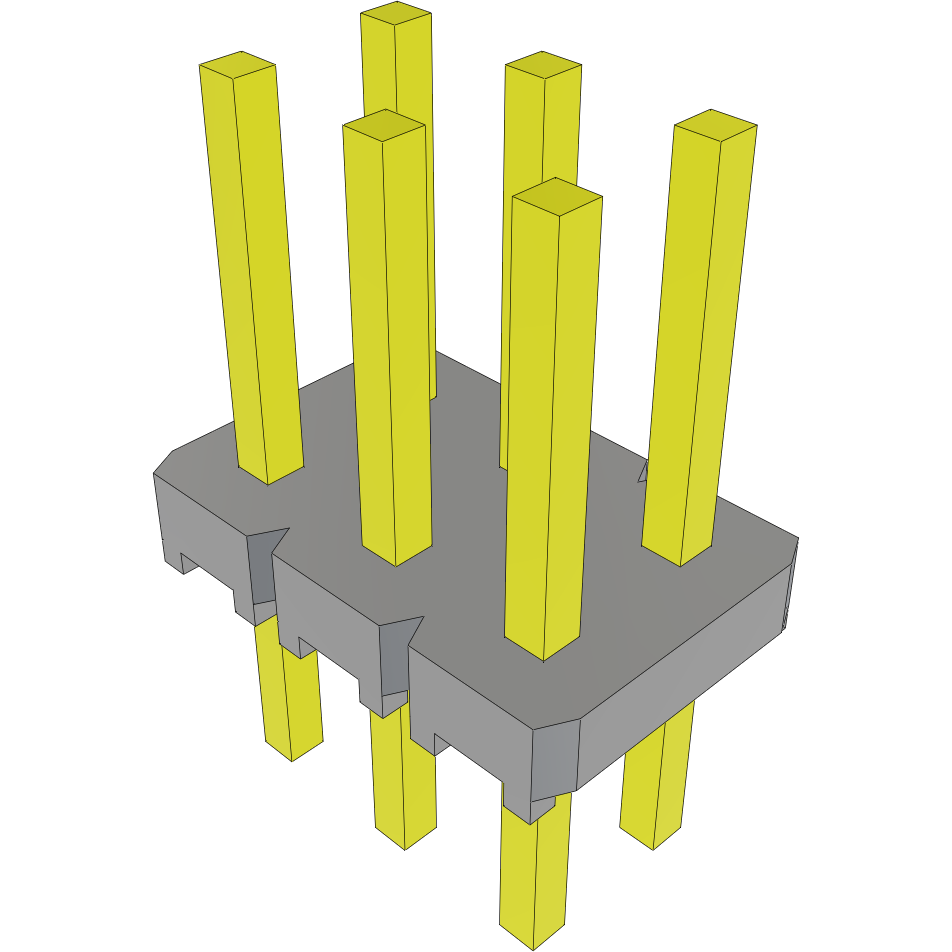 Samtec-MTLW-103-07-G-D-225 Steckverbinderleisten und Leiterplattenbuchsen Conn Unshrouded Header HDR 6 POS 2.54mm Solder ST Top Entry Thru-Hole Bulk