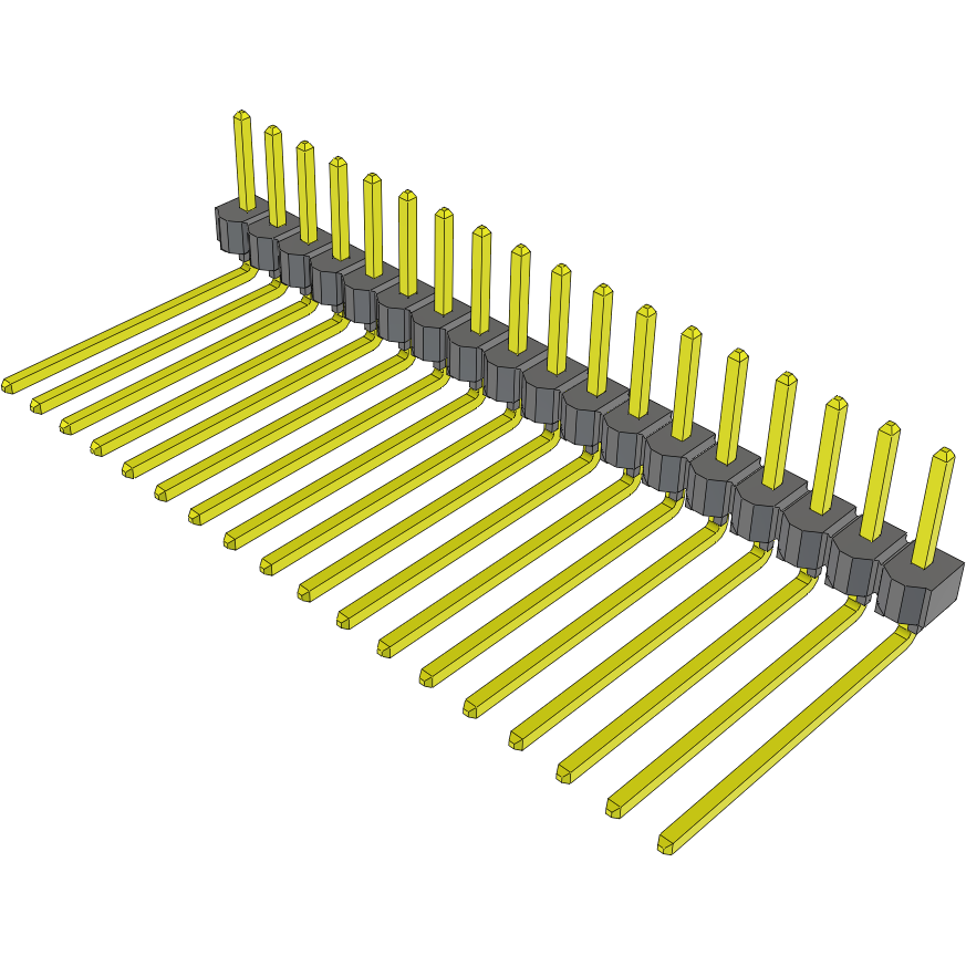 Samtec-TSW-118-12-T-S-RA Connector Headers and PCB Receptacles Conn Unshrouded Header HDR 18 POS 2.54mm Solder RA Side Entry Thru-Hole Bulk