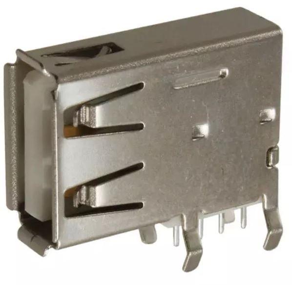 Assmann WSW components, Inc-A-USB/2-A-E Connector USB Conn USB 2.0 Type A RCP 4 POS 7mm Solder RA Thru-Hole 4 Terminal 1 Port Tray