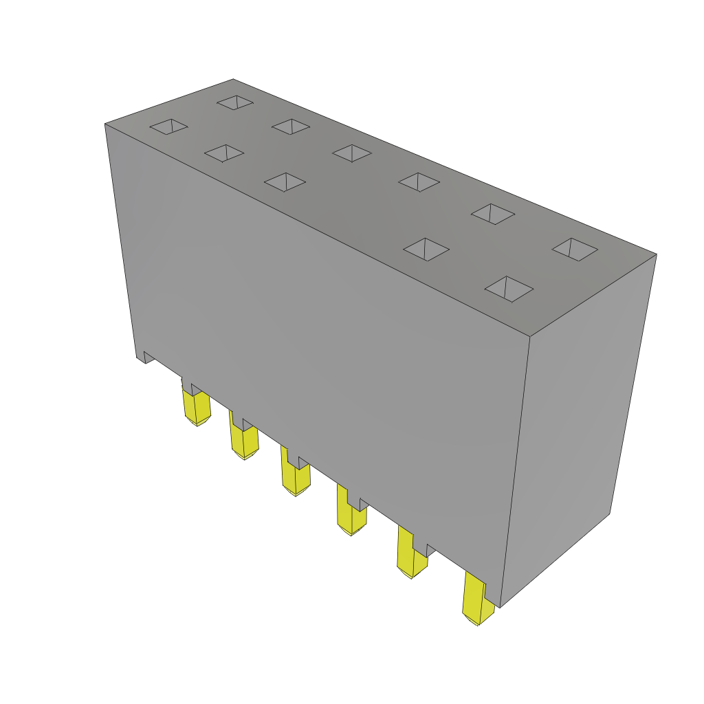 Samtec-SSQ-106-01-G-D-005 Steckverbinderleisten und Leiterplattenbuchsen Conn Socket Strip SKT 12 POS 2.54mm Solder ST Top Entry Thru-Hole Bulk