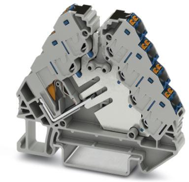 PHOENIX CONTACT-PTRVB 4-FI /BU Connector Terminal Blocks Conn Potential Distributor 2 POS Spring Clamp T DIN Rail 17.5A