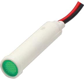 Mallory Sonalert Products-FL1P-8QW-1-G12V Panel Mount Indicators LED Panel Mount Indicator Uni-Color Green 10000mcd 2-Pin Bulk