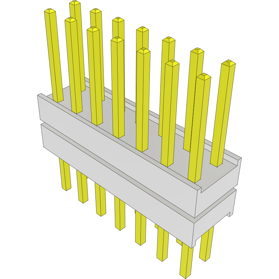 Samtec-HW-07-09-G-D-220-205 Piastre connettori e prese PCB Conn Board Stacker HDR 14 POS 2.54mm Solder ST Top Entry Thru-Hole Bulk