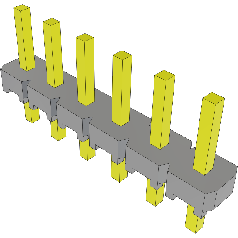 Samtec-MTLW-106-06-G-S-150 Steckverbinderleisten und Leiterplattenbuchsen Conn Unshrouded Header HDR 6 POS 2.54mm Solder ST Top Entry Thru-Hole Bulk