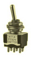 knitter-switch-MTA 206 T Basculeur de commutateur Switch Toggle Mom OFF ON DPDT Round Lever Solder Tag 6A 250VAC 30VDC Panel Mount with Threads