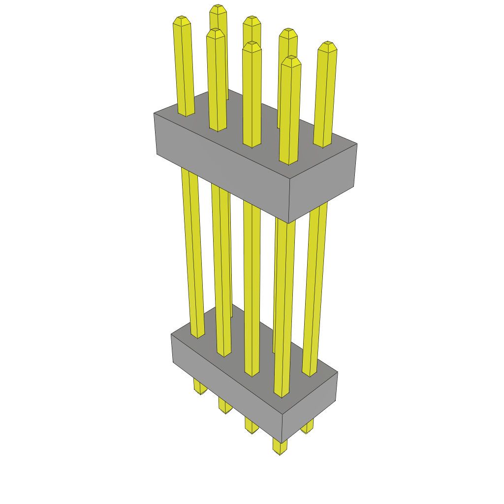 Samtec-TW-04-08-L-D-575-090 Cabezales del conector y receptáculos PCB Conn Board Stacker HDR 8 POS 2mm Solder ST Top Entry Thru-Hole Bulk