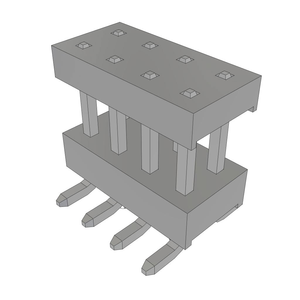 Samtec-TW-04-02-T-D-197-SM-A Steckverbinderleisten und Leiterplattenbuchsen Conn Board Stacker HDR 8 POS 2mm Solder ST Top Entry SMD Tube
