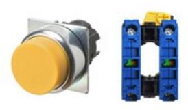Omron-A22NN-RPM-NYA-G101-NN Druckknopfschalter Switch Push Button N.O. DPST Flat Round Button 10A 440VAC 240VDC Momentary Panel Mount Screw