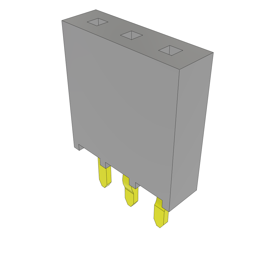 Samtec-SSW-103-06-T-S-LL Steckverbinderleisten und Leiterplattenbuchsen Conn Socket Strip SKT 3 POS 2.54mm Solder ST Top Entry Thru-Hole Bulk
