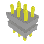 Conn Board Stacker HDR 6 POS 2mm Solder ST Top Entry Thru-Hole Bulk