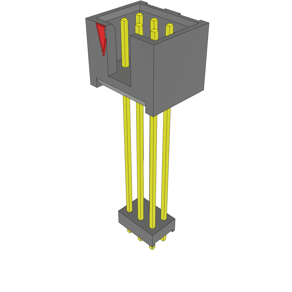 Samtec-ZSS-103-09-G-D-1340 Cabezales del conector y receptáculos PCB Conn Elevated Shrouded Header HDR 6 POS 2.54mm Solder ST Top Entry Thru-Hole Bulk