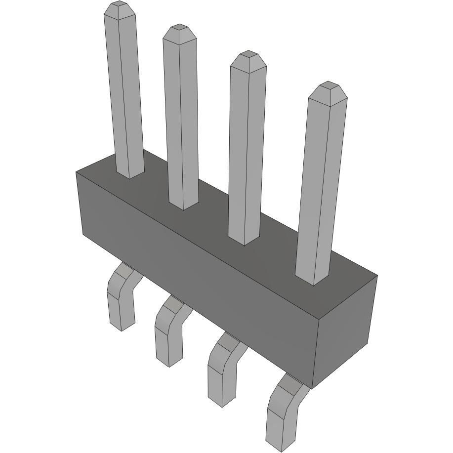 Samtec-MMT-104-02-T-SH 连接器插头及 PCB 插座 Conn Unshrouded Header HDR 4 POS 2mm Solder RA Side Entry SMD Tube