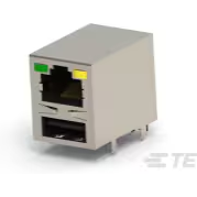 TE Connectivity-1-1909119-4 Steckverbinder, Schnittstelle Conn RJ-45/USB RCP 8/4 POS Solder RA Thru-Hole 16 Terminal 1/1 Port Tray
