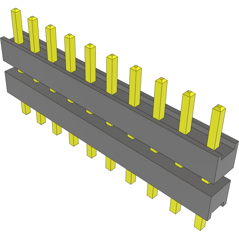 Samtec-DW-10-17-T-S-250 Steckverbinderleisten und Leiterplattenbuchsen Conn Board Stacker HDR 10 POS 2.54mm Solder ST Top Entry Thru-Hole Bulk