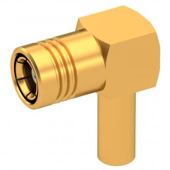 Radiall-R114186100W RF-Steckverbinder Conn SMB 0Hz to 4GHz 50Ohm Crimp RA Cable Mount PL Gold Over Nickel