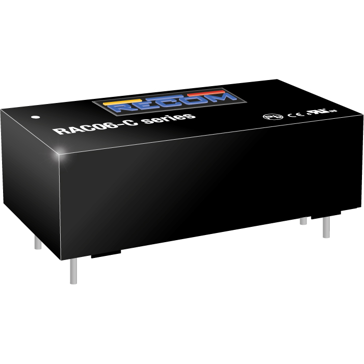 RECOM Power-RAC06-12DC Alimentation électrique CA en CC AC/DC Power Supply Dual-OUT -12V/12V 0.25A/0.25A 6W 5-Pin Tube