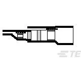 TE Connectivity-586003-000 Connector Terminals Solder Sleeve Shield Terminal 26AWG Copper Transparent Blue 27.94mm Tin