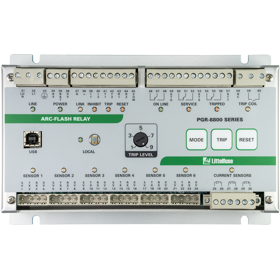 Littelfuse-PGR-8800-00 Relè elettromeccanico Electromechanical Relay 110 to 250VDC 100 to 240VAC 50A (200x54x130)mm DIN Rail Protective Relay