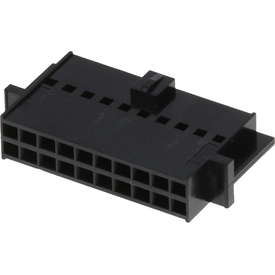 Molex-90160-0120 Connector Discrete Wire Housing Conn Housing F 20 POS 2.54mm Crimp ST Cable Mount Black C-Grid III™ Bag