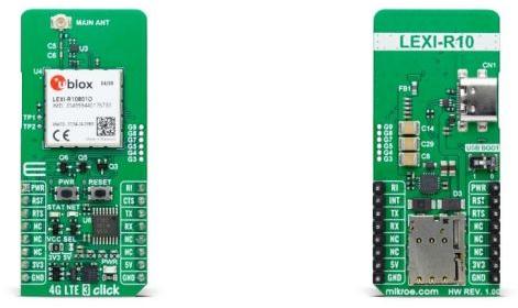 MikroElektronika-MIKROE-6380 RF/Drahtlos-Entwicklungsplatinen und Kits LEXI-R10801D Cellular Module Click Board