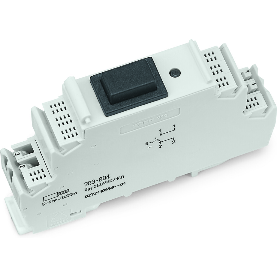 WAGO-789-804 Schaltungsschutz, verschiedene Switching Module, with off button, Switching voltage 250 VAC, Switching current 16 A