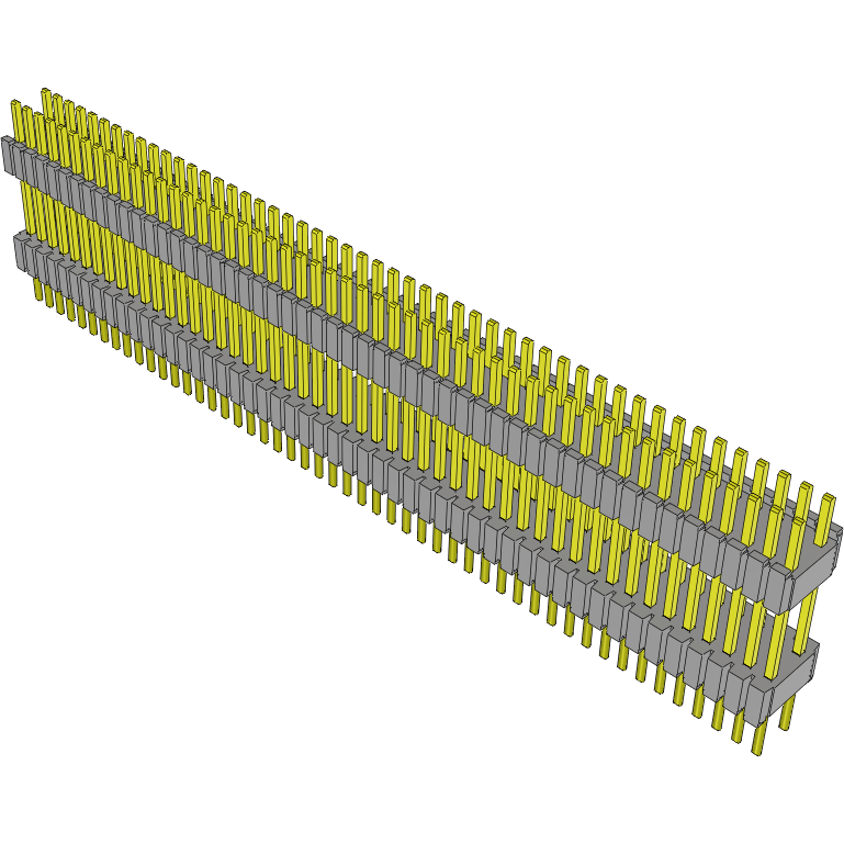 Samtec-DWM-50-56-G-D-407 Cabezales del conector y receptáculos PCB Conn Board Stacker HDR 100 POS 1.27mm Solder ST Thru-Hole Tube