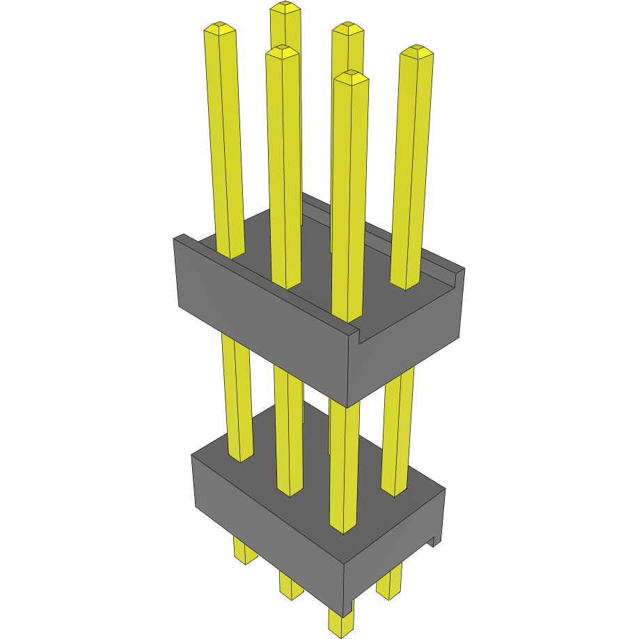 Samtec-DW-03-10-L-D-450 Connector Headers and PCB Receptacles Conn Board Stacker HDR 6 POS 2.54mm Solder ST Top Entry Thru-Hole Bulk