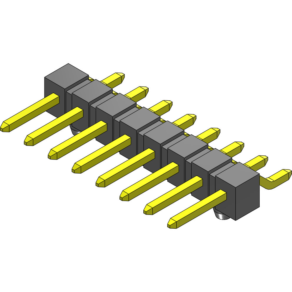 Samtec-TSM-108-01-F-SH-A Piastre connettori e prese PCB Conn Unshrouded Header HDR 8 POS 2.54mm Solder RA Side Entry SMD Tube