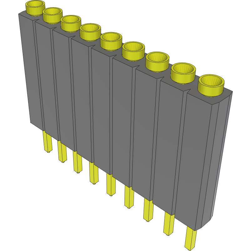 Samtec-ESS-109-T-25 Piastre connettori e prese PCB Conn Socket Strip SKT 9 POS 2.54mm Solder ST Top Entry Thru-Hole Bulk