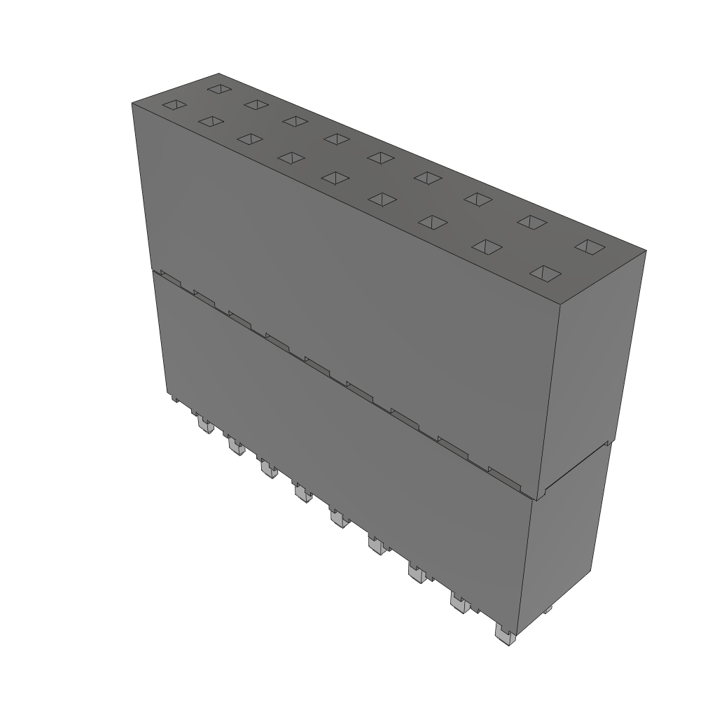 Samtec-ESW-109-33-L-D Steckverbinderleisten und Leiterplattenbuchsen Conn Elevated Socket SKT 18 POS 2.54mm Solder ST Top Entry Thru-Hole Tube