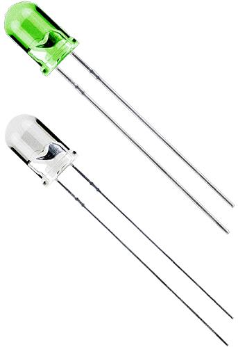 VCC (Visual Communications Company, LLC)-LTH5MM12VFR4500 LEDs LED Uni-Color Green 522nm 2-Pin T-1 3/4 Bag