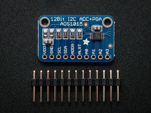 Adafruit Industries-1083 Datenkonvertierung, Entwicklungsplatinen und -kits ADS1015 12-Bit ADC - 4 Channel with Programmable Gain Amplifier