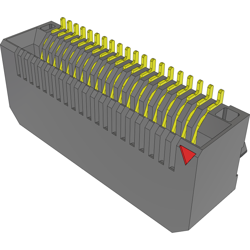 Samtec-MECT-120-01-M-D-RA1 Telecomunicaciones y teléfono del conector Conn Transceiver F 40 POS 0.8mm Solder RA SMD 40 Terminal 1 Port Tube