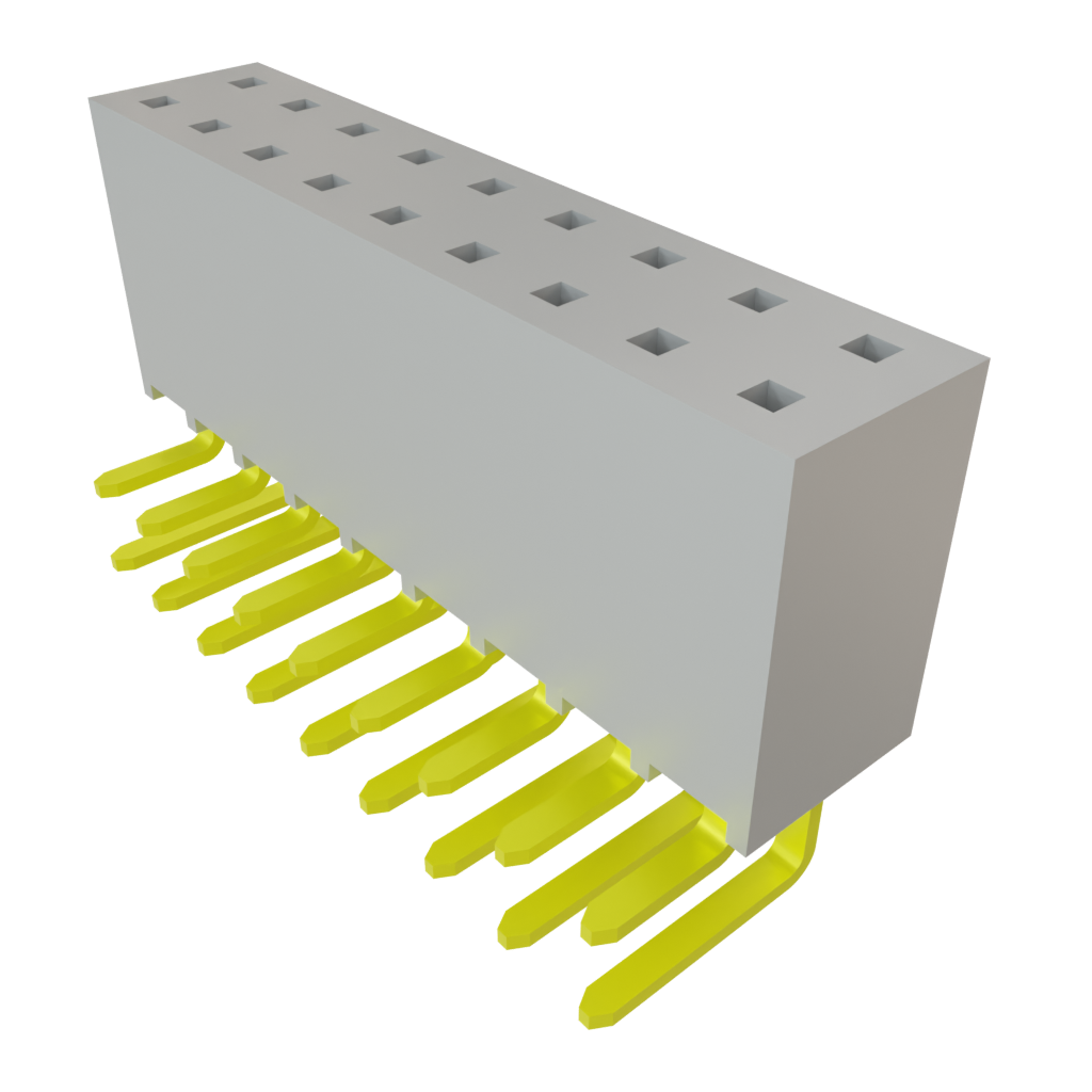 Samtec-SSW-109-02-TM-D-RA Steckverbinderleisten und Leiterplattenbuchsen Conn Socket Strip SKT 18 POS 2.54mm Solder RA Side Entry Thru-Hole Layer