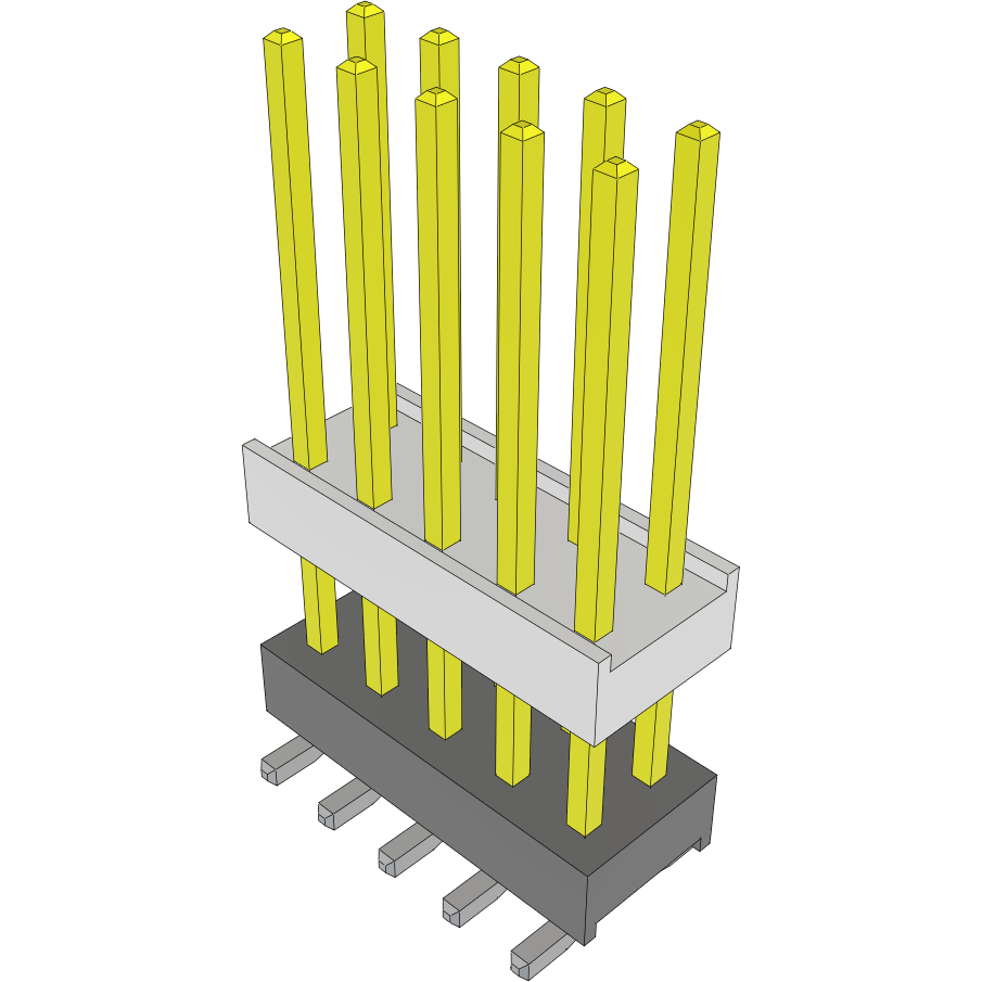 Samtec-HW-05-11-L-D-420-SM-A Piastre connettori e prese PCB Conn Board Stacker HDR 10 POS 2.54mm Solder ST Top Entry SMD Tube