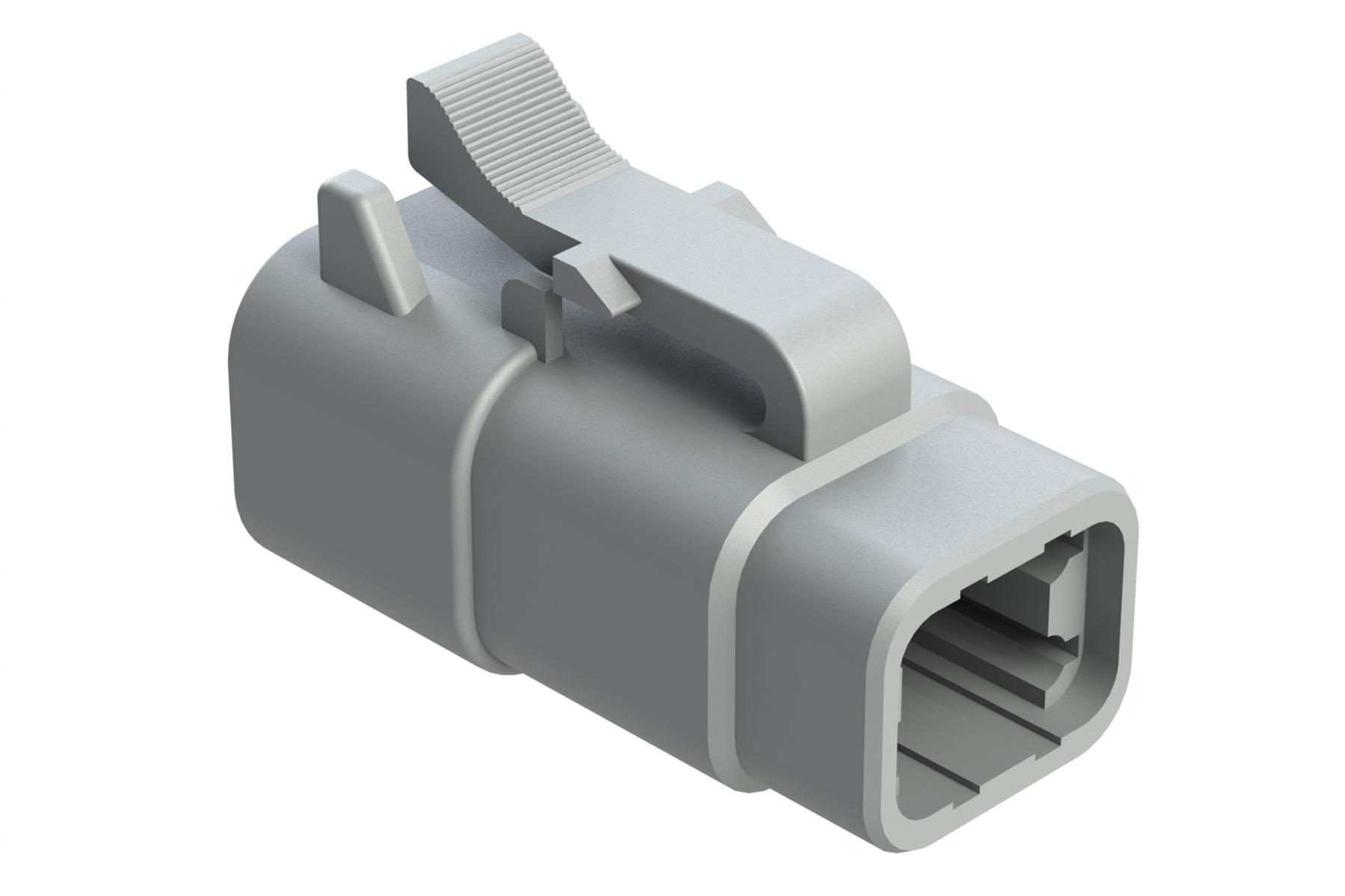 Amphenol-ATM06-4S Einzeladersteckverbinder, Gehäuse Conn Housing M 4 POS Crimp ST Cable Mount Gray
