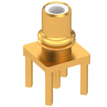 Radiall-R112426000 射频连接器 Conn SMC 0Hz to 10GHz 50Ohm Solder ST Thru-Hole RCP Gold Over Nickel