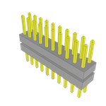 Conn Board Stacker HDR 20 POS 2mm Solder ST Top Entry Thru-Hole Bulk