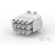 TE Connectivity-1586848-1 Einzeladersteckverbinder, Gehäuse Conn Housing PL 12 POS 6.35mm Crimp ST Cable Mount Natural Package