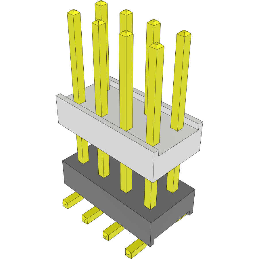 Samtec-HW-04-09-G-D-400-SM-A Steckverbinderleisten und Leiterplattenbuchsen Conn Board Stacker HDR 8 POS 2.54mm Solder ST Top Entry SMD Layer